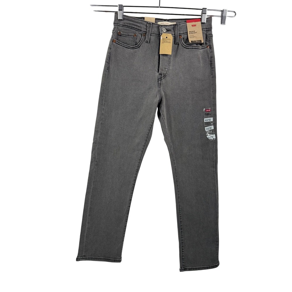 Levis Wedgie Straight Jeans sz 28 short Grey High Rise‎ 90s retro